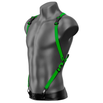 Beyond Basic Green Drop Back Vest Suspender Handmade Fashion Vegan Unisex Harness - Daftboy