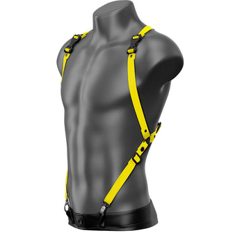 Beyond Basic Hello Yellow Drop Back Vest Suspender Handmade Fashion Vegan Unisex Harness - Daftboy