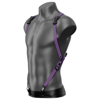 Beyond Basic Purple Drop Back Vest Suspender Handmade Fashion Vegan Unisex Harness - Daftboy