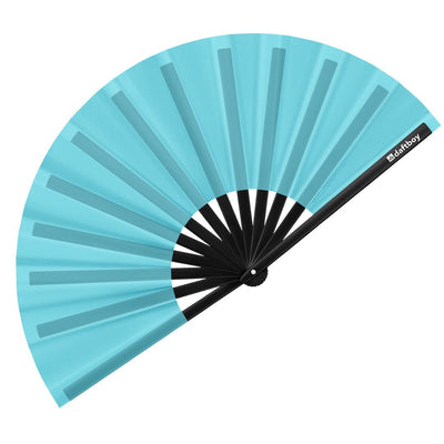Beyond Basic Sky Blue Rave Bamboo Folding Hand Fan / Clack Fan - Large