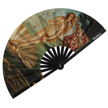 Birth of Venus by Botticelli Rave Bamboo Folding Hand Fan / Clack Fan - Large - Daftboy
