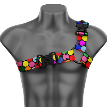 Confetti Asymmetrical Handmade Fashion Vegan Unisex Harness - Daftboy