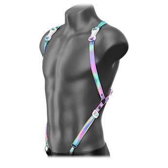 Fluid Glow Fantasy Drop Back Vest Suspender Handmade Fashion Vegan Unisex Harness - Daftboy