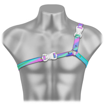 Fluid Glow Fantasy Ultra - Thin Strap Asymmetrical Handmade Fashion Vegan Unisex Harness - Daftboy