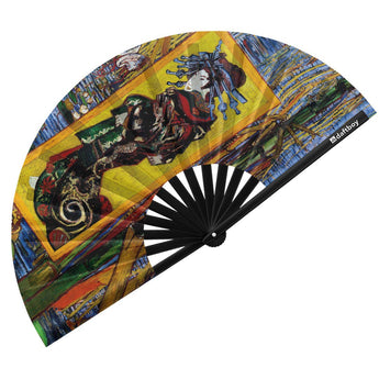 Japonaiserie by Vincent van Gogh Rave Bamboo Folding Hand Fan / Clack Fan - Large - Daftboy