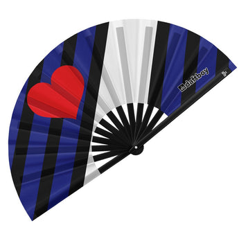 Leather Flag Pride Bamboo Folding Hand Fan / Clack Fan - Large - Daftboy