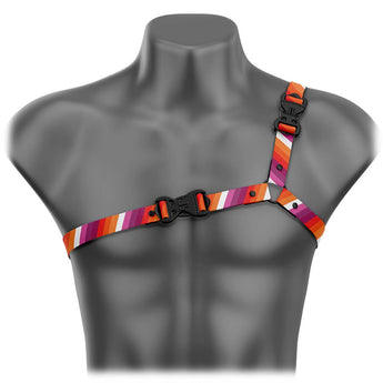 Lesbian Pride Ultra Thin Asymmetrical Handmade Fashion Vegan Unisex Harness - Daftboy