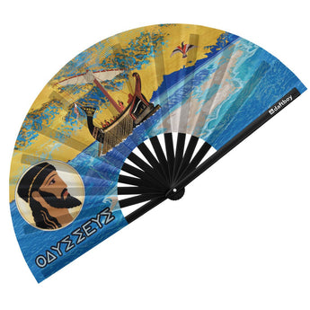 Odysseus by François-Louis Schmied Rave Bamboo Folding Hand Fan / Clack Fan - Large - Daftboy