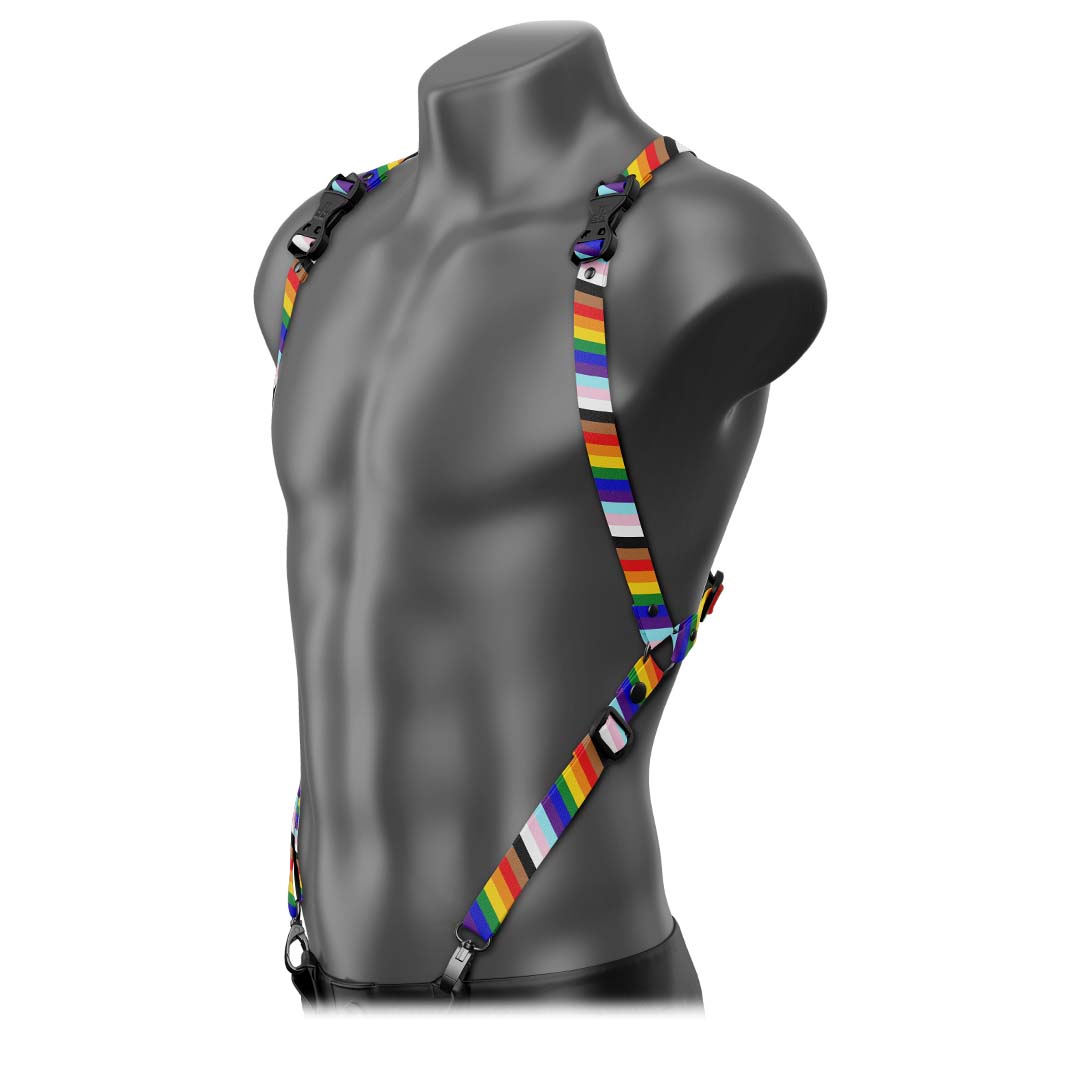 Pride Inclusion suspender harness vest