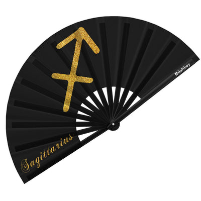 Sagittarius Rave Bamboo Folding Hand Fan / Clack Fan - Large - Zodiac Collection
