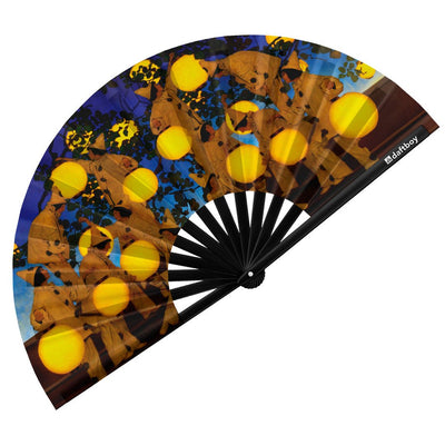 The Lantern Bearers by Maxfield Parrish Rave Bamboo Folding Hand Fan / Clack Fan - Large