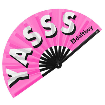 Yasss Rave Bamboo Folding Hand Fan / Clack Fan - Large | Large Sized Fans: 13" Closed | 24.5" Open (33cm Closed | 62cm Open)