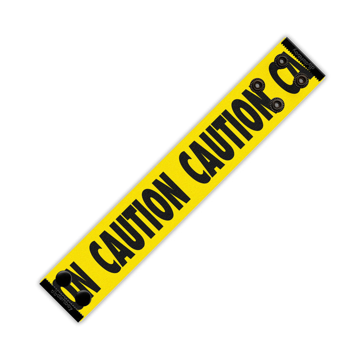 Caution Tape Thicc Cuff Bracelet Flat Strap