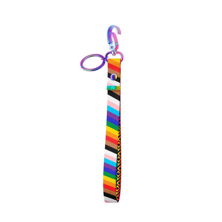 Pride Inclusion Key Clip Wristlet Upright View
