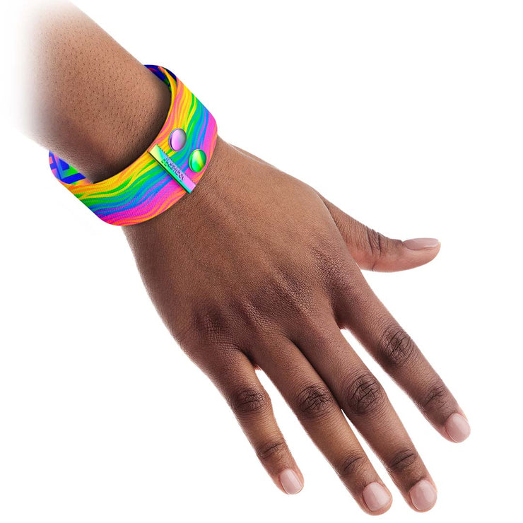 Rainbow Zebra Thicc Cuff Bracelet On Hand