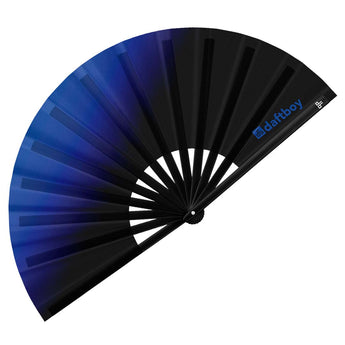 Blue to Black Ombré Rave Bamboo Folding Hand Fan / Clack Fan - Large - Daftboy