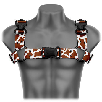 Brown Cow Stunning Bulldog Handmade Fashion Vegan Unisex Harness - Daftboy