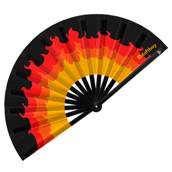 Fire Rave Bamboo Folding Hand Fan / Clack Fan - Large - Daftboy
