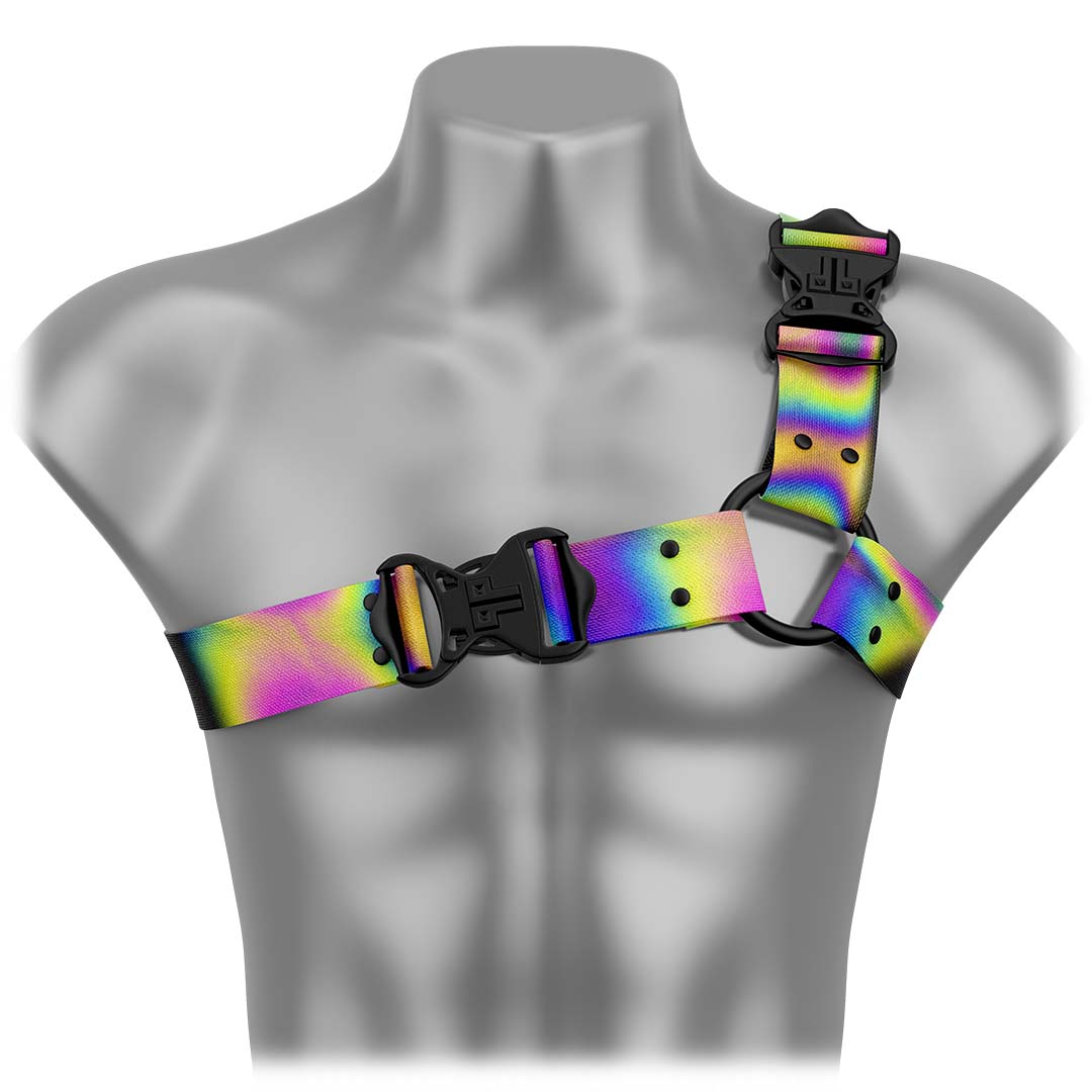 Flash Fantasy reflective asymmetrical chest harness
