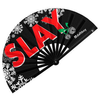 HoliSlay Rave Bamboo Folding Hand Fan / Clack Fan - Large | Large Sized Fans: 13" Closed | 24.5" Open (33cm Closed | 62cm Open)