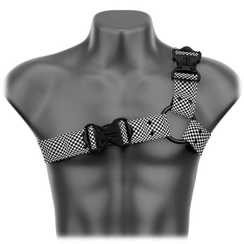Speed Checkered Asymmetrical Handmade Fashion Vegan Unisex Harness - Daftboy