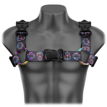 Sugar Skulls Bulldog Handmade Fashion Vegan Unisex Harness - Daftboy