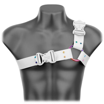 White Party Beyond Basic Asymmetrical Handmade Fashion Vegan Unisex Harness - Daftboy