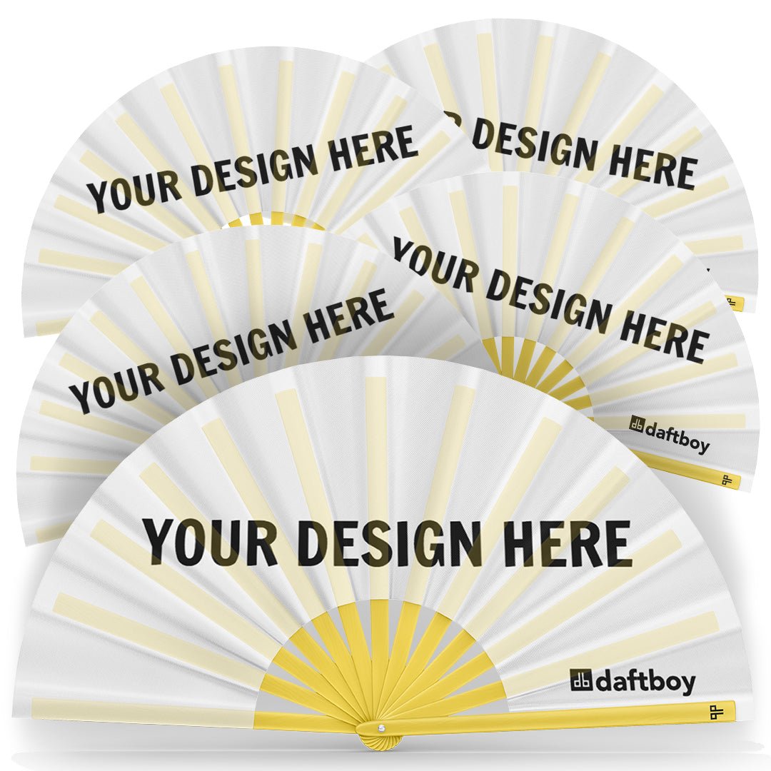 A stack of Daftboy bulk custom fans