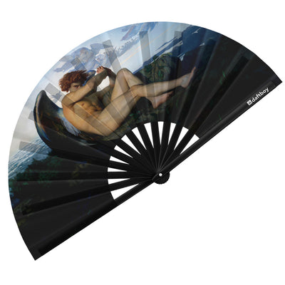 The Fallen Angel by Alexandre Cabanel Rave Bamboo Folding Hand Fan / Clack Fan - Large