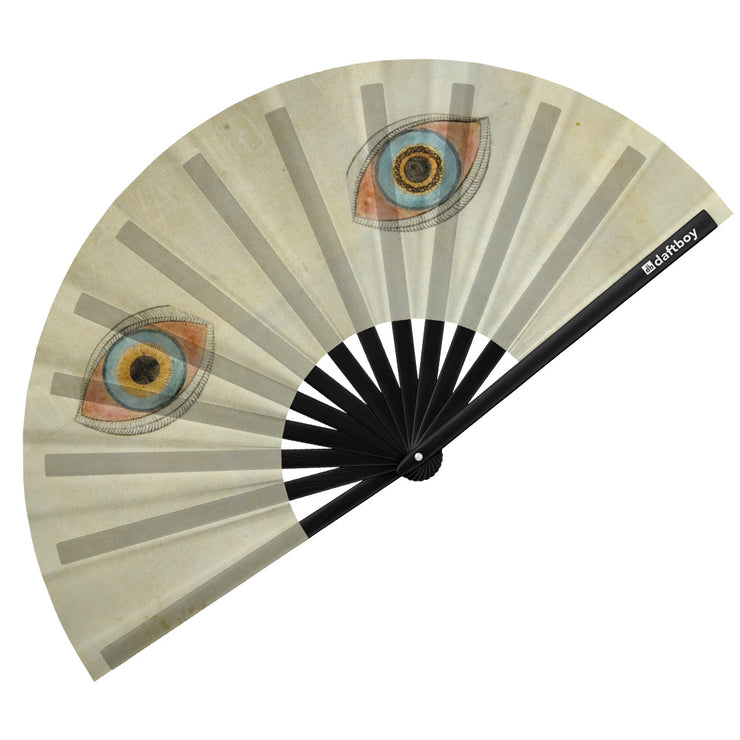 My Eyes At The Time Of Apparitions by August Natterer Rave Bamboo Folding Hand Fan / Clack Fan - Large