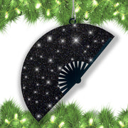 Black Galaxy Glitter Fan Ornament