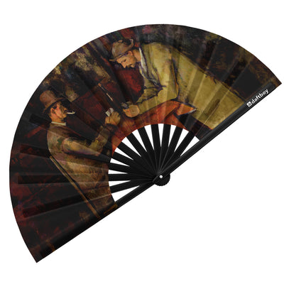 Card Players by Paul Cézanne Rave Bamboo Folding Hand Fan / Clack Fan - Large