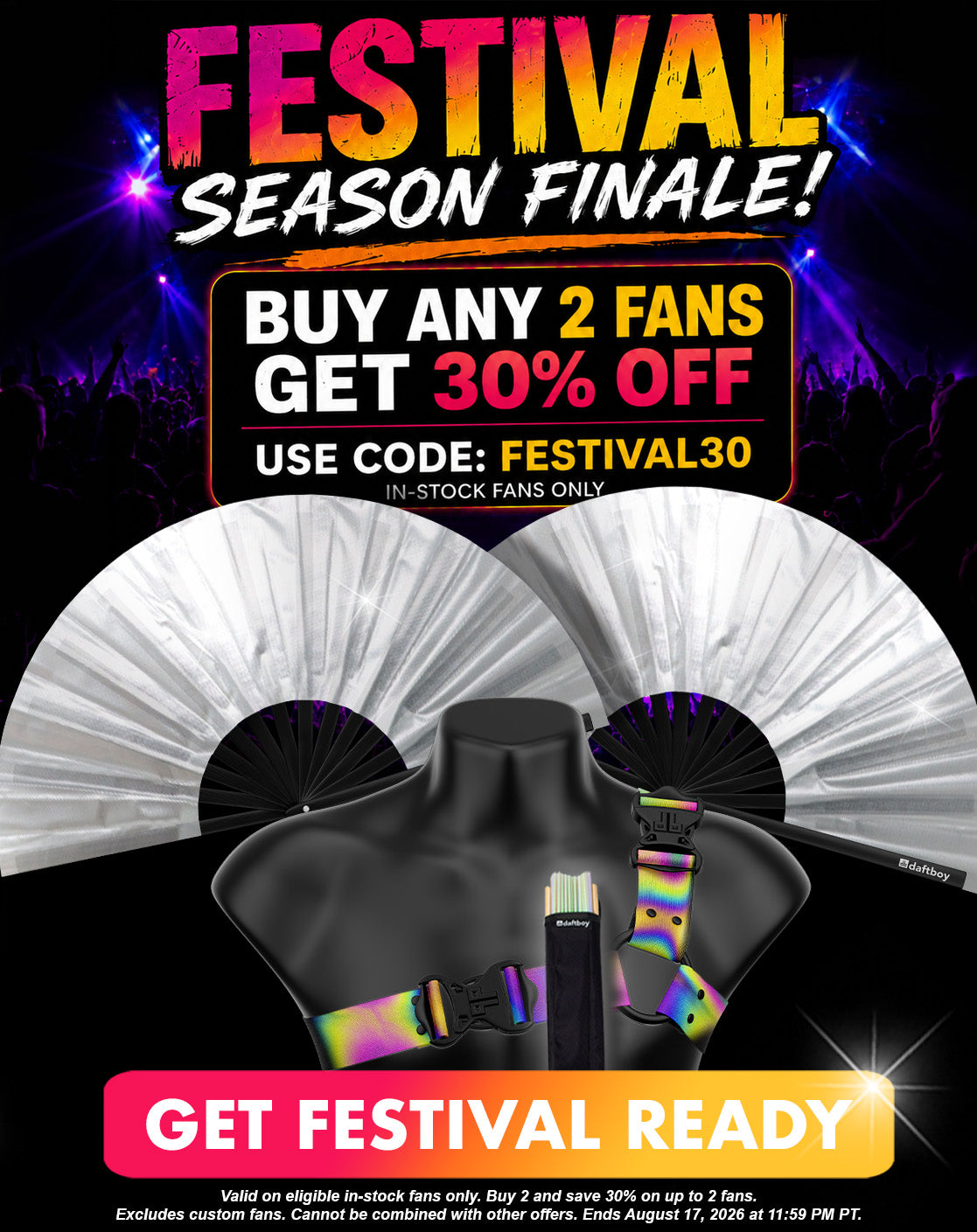 Buy 2 and save 30% on up to 2 fans with code FESTIVAL30 Excludes custom fans. Cannot be combined with other offers. Ends August 17, 2026 at 11:59 PM PT.