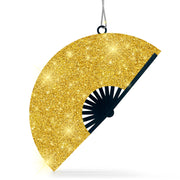 Gold Glitter Fan Ornament