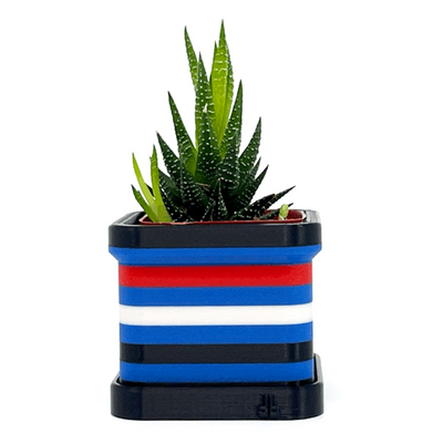 Leather Pride Flag 2 Inch Planter with Drip Tray