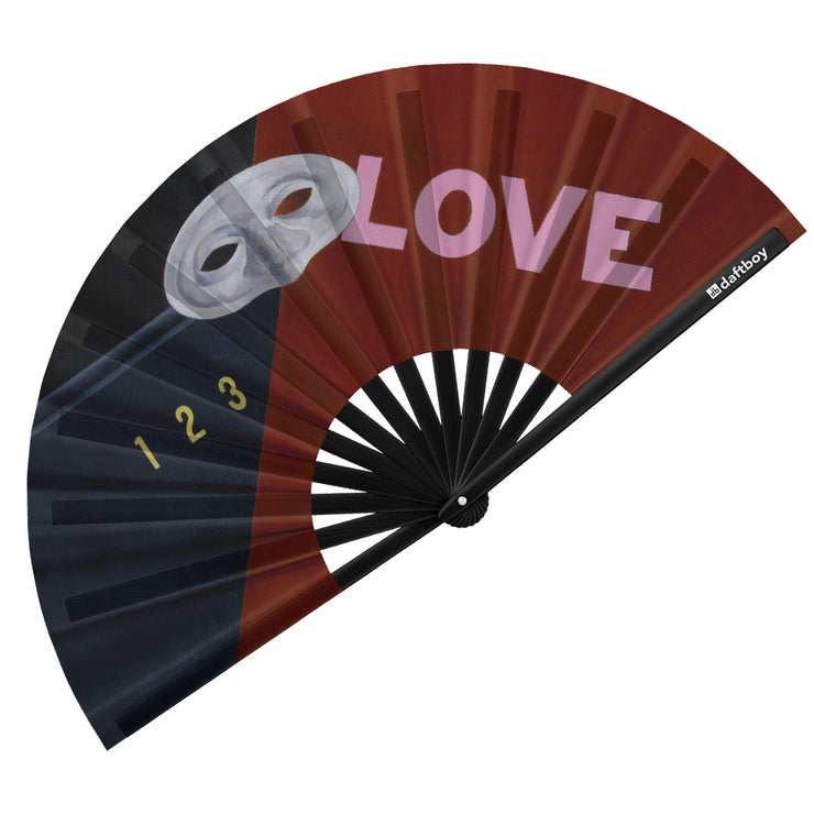 Love, Love, Love (Gertrude Stein) by Charles Demuth Rave Bamboo Folding Hand Fan / Clack Fan - Large