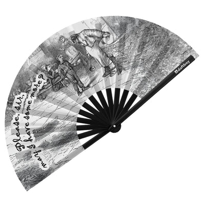 Oliver Twist Rave Bamboo Folding Hand Fan / Clack Fan - Large