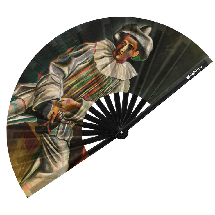 Pierrot by Pablo Picasso Rave Bamboo Folding Hand Fan / Clack Fan - Large
