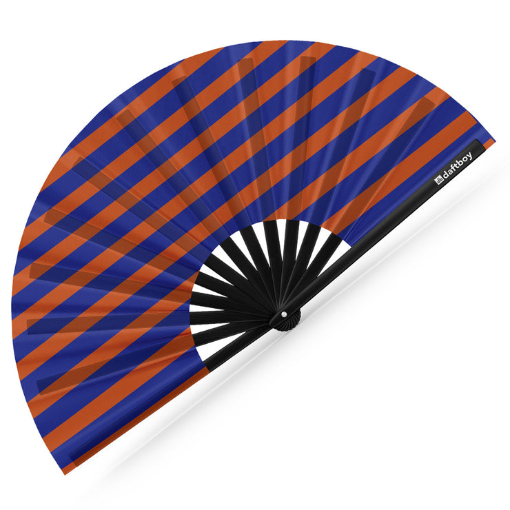 Beyond Basic Blue & Burnt Orange Stripe Clack Fan