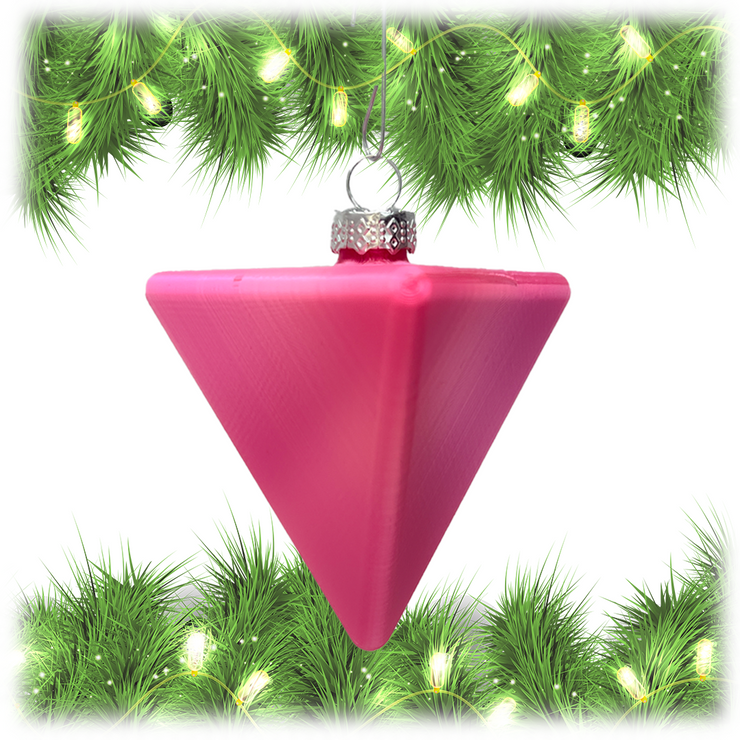 Pink Triangle ▼ 3D Holiday Christmas Ornament