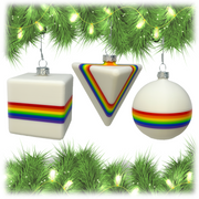 Retro Pride 3D Holiday Christmas Ornaments