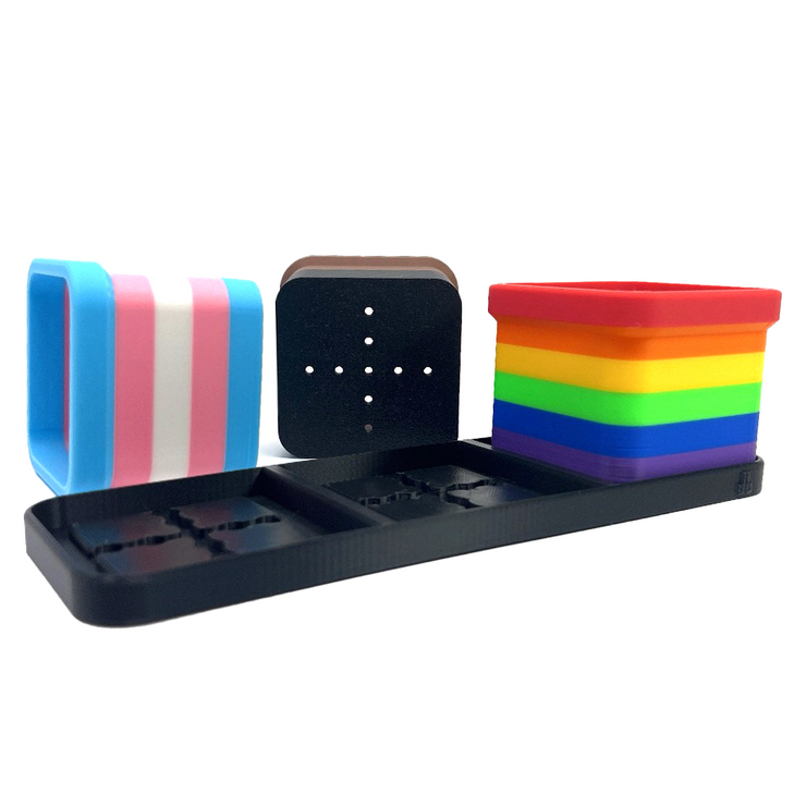 Set of 3 Pride Inclusion Flag 2 Inch Planters with Drip Tray 