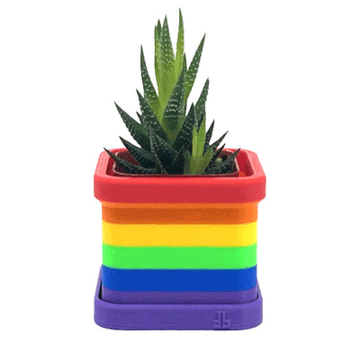 Pride Classic Flag 2 Inch Planter with Drip Tray