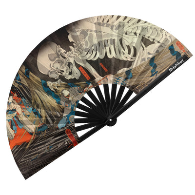 Takiyasha the Witch and the Skeleton Spectre by Utagawa Kuniyoshi Rave Bamboo Folding Hand Fan / Clack Fan - Large