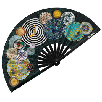 Throwing Shapes #3 Rave Bamboo Folding Hand Fan / Clack Fan - Large