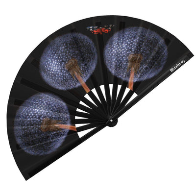 A Dandelion with a Tiger Moth by Barbara Regina Dietzsch Rave Bamboo Folding Hand Fan / Clack Fan - Large