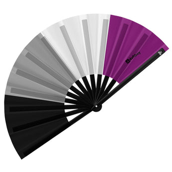 Asexuality (ACE) Demisexual Pride Bamboo Folding Hand Fan / Clack Fan - Large - Daftboy