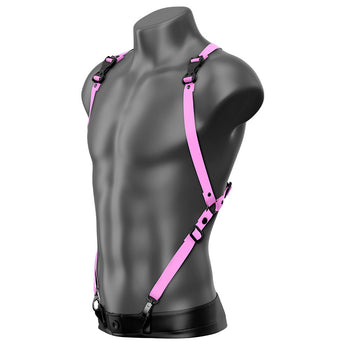 Beyond Basic Blush And Bashful Drop Back Vest Suspender Handmade Fashion Vegan Unisex Harness - Daftboy