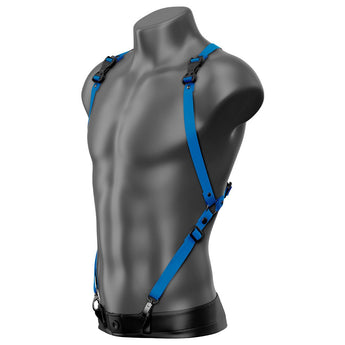 Beyond Basic Cerulean Drop Back Vest Suspender Handmade Fashion Vegan Unisex Harness - Daftboy