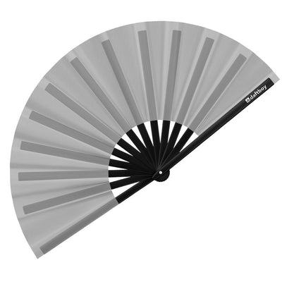 Beyond Basic Cool Gray Rave Bamboo Folding Hand Fan / Clack Fan - Large